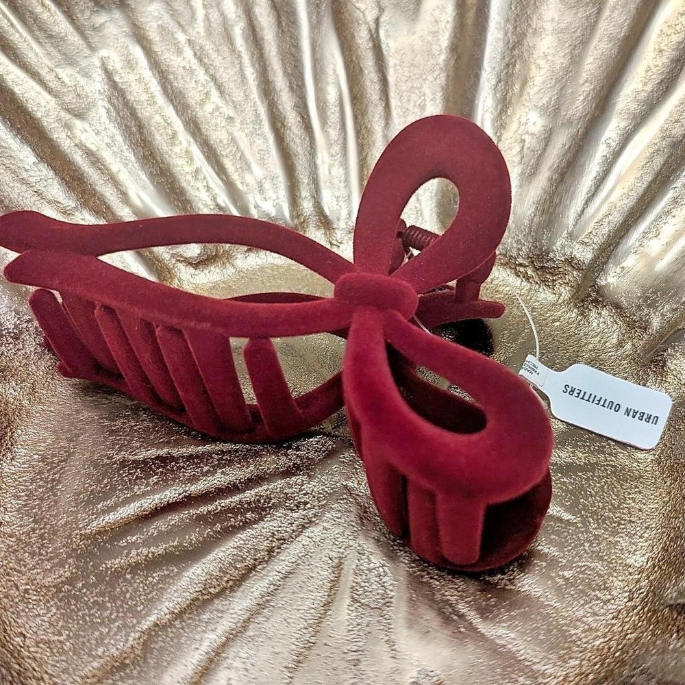 Urban Outfitters Red Bow Claw Clip